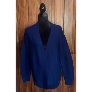 NWT Faith & Zoe Cardigan Sweater Navy Blue Rayon Size Large